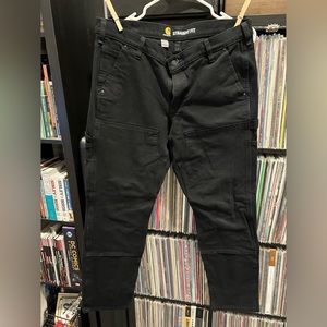 Carhartt Rugged Flex Straight Fit Twill Double Front Work Pant Black Size 12